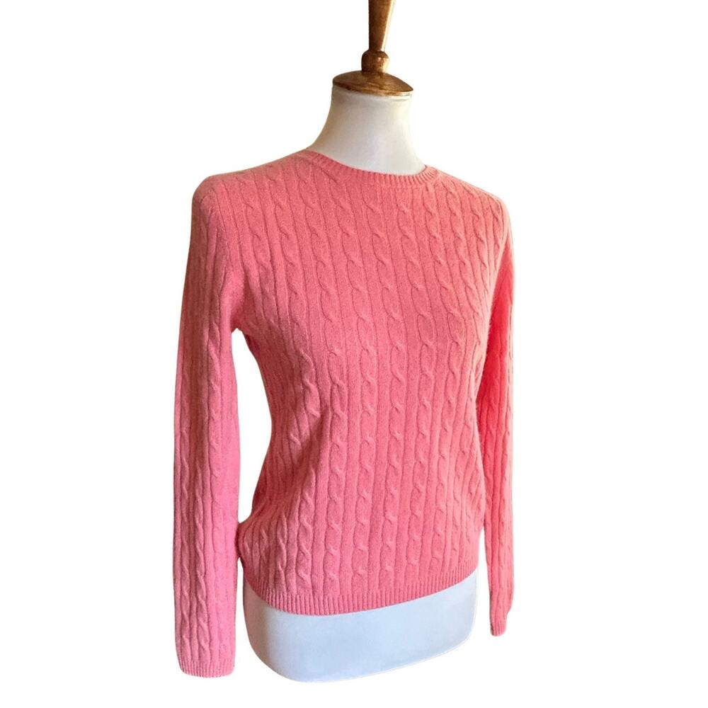 Early 1980s Pink Cashmere Cable Knit Sweater